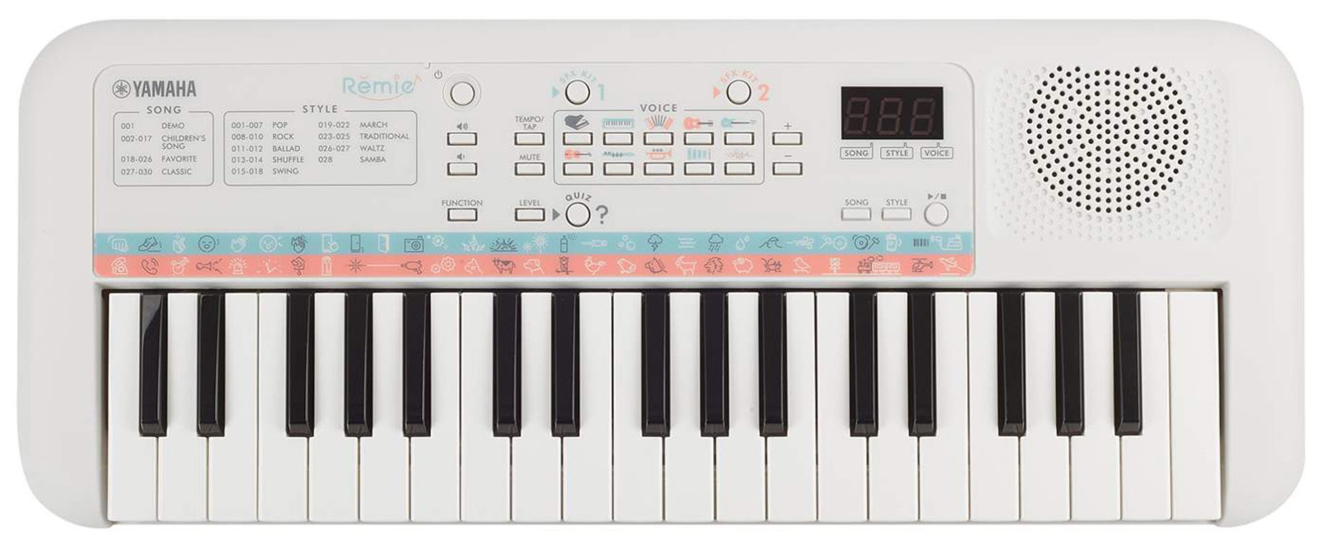 Das Kinderklavier Yamaha PSS-E30 bietet für kleine Kinder ab 2 Jahre ein breites Klangangebot.