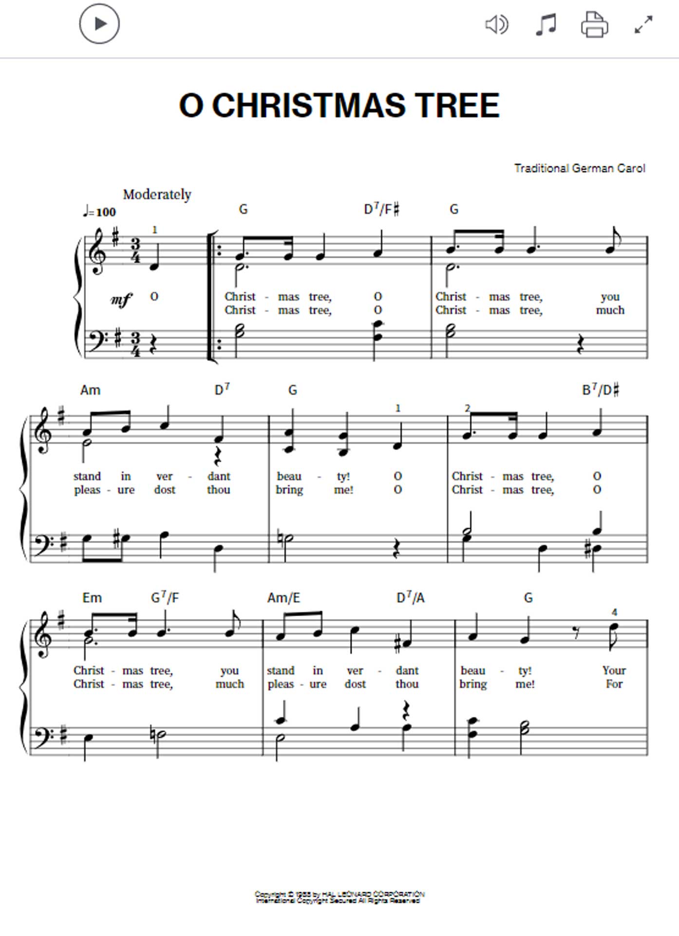 O Tannenbaum So findest du einfache Noten fürs Klavier (PDF)