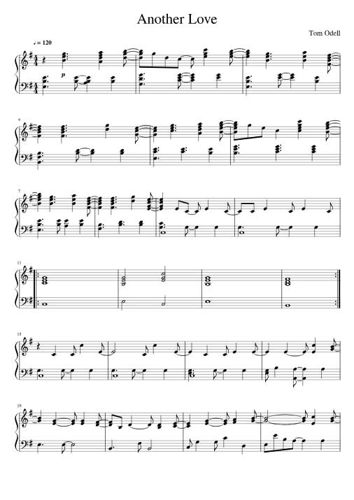 Bei Musescore findest du kostenlose Noten für Klavier von Another Love.