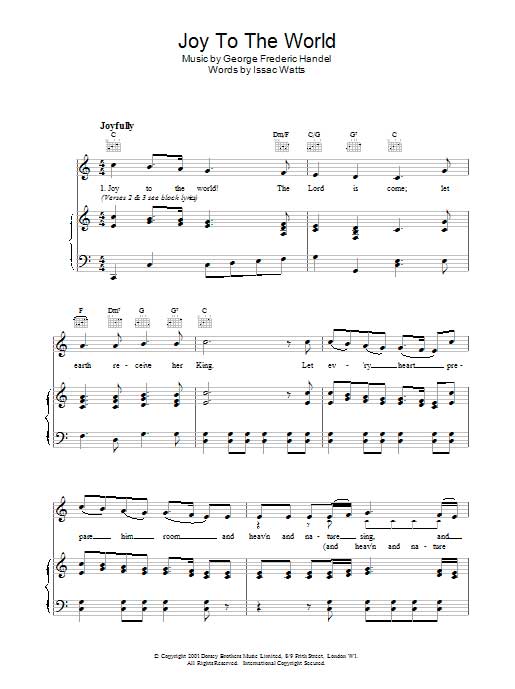 Die Noten für "Joy to the World" gibt es bei Sheet Music Direct in mehreren Versionen.