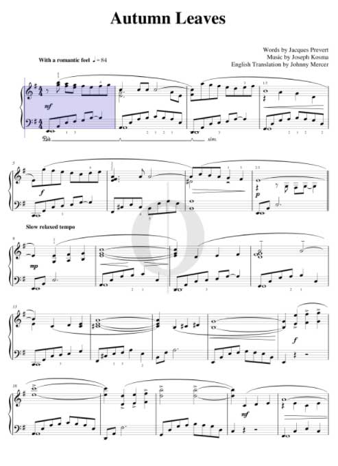 "Autumn Leaves" gibt es auch in der Klaviernoten-Flatrate OKTAV.