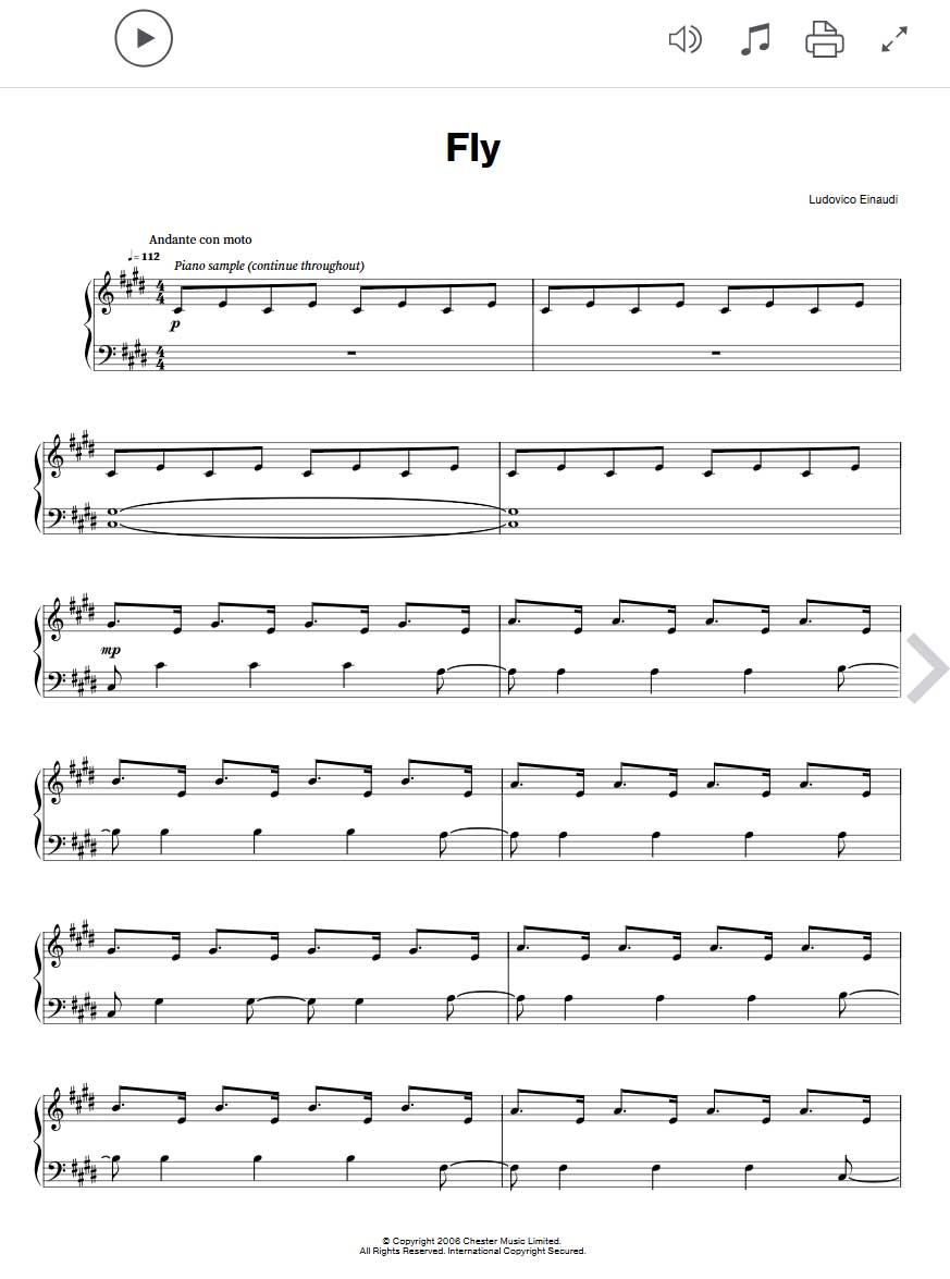Fly Ludovico Einaudi Noten digital bei Sheet Music Direct.